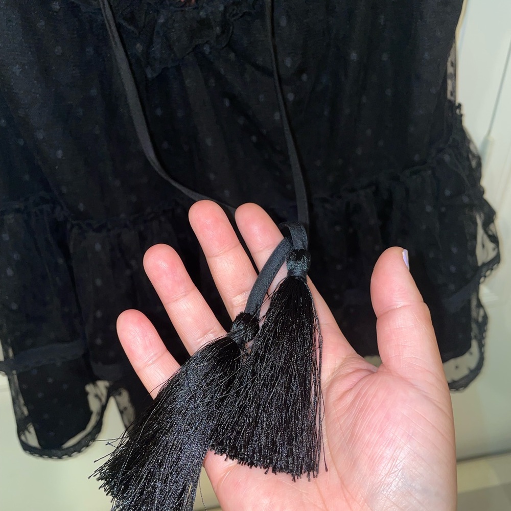 kate spade New York 💯 Authentic 
Camelia Embroidered Peplum Ruffle Top- size M - Picture 7 of 12